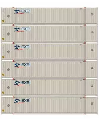 Athearn 18047 N Scale 53' CIMC Intermodal Container Exel EXLU 6 Pack #2