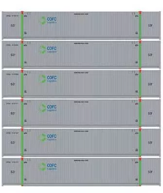 Athearn 18048 N Scale 53' CIMC Intermodal Container COFC Logitsics CFQU 6 Pack #1