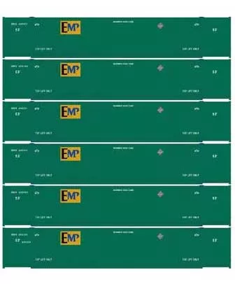 Athearn 18050 N Scale 53' CIMC Intermodal Container EMP EMHU 6 Pack #1
