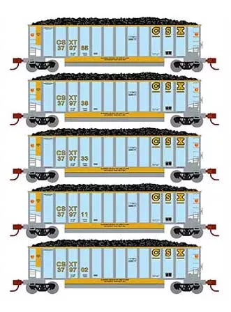 Athearn 25077 N Scale BethGon Coalporter CSX 5 Pack #1
