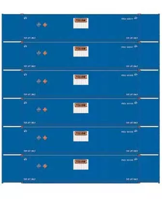 Athearn 28522 HO Scale 53' CIMC Intermodal Container Yellow YRCU 6 Pack #2