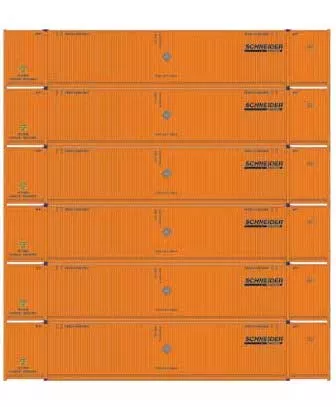 Athearn 28524 HO Scale 53' CIMC Intermodal Container Schneider SNLU 6 Pack #2