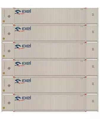 Athearn 28525 HO Scale 53' CIMC Intermodal Container Exel EXLU 6 Pack #1
