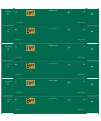 Athearn 28529 HO Scale 53' CIMC Intermodal Container EMP EMHU 6 Pack #1