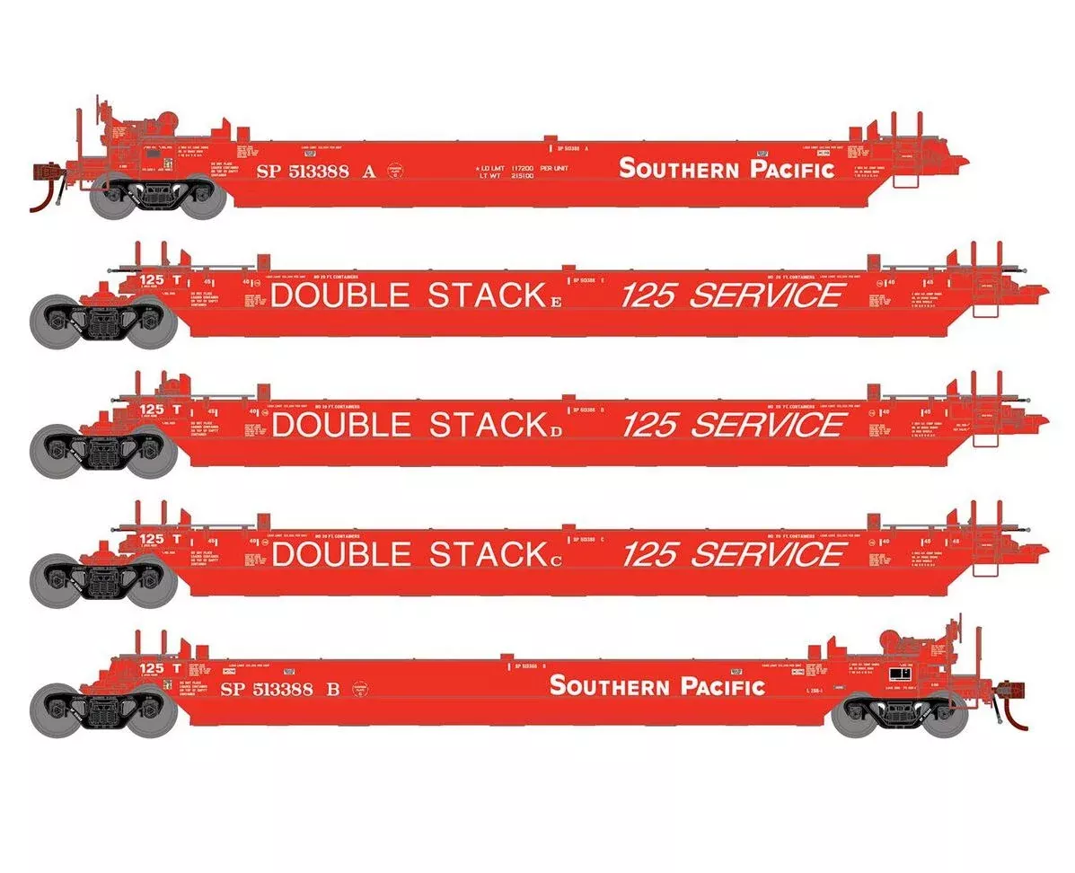 Athearn Genesis G1002 HO Scale Maxi II 5 Unit Well Car Southern Pacific SP 513388