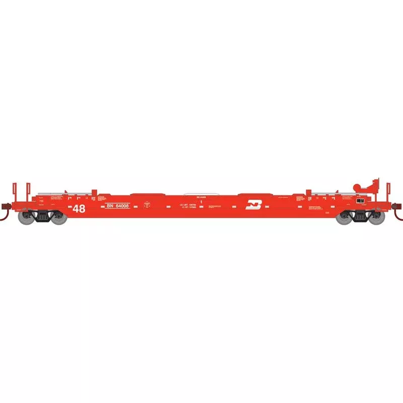 Athearn RTR 1350 HO Scale 48' Husky Stack Well Car Burlington Northern BN 64008