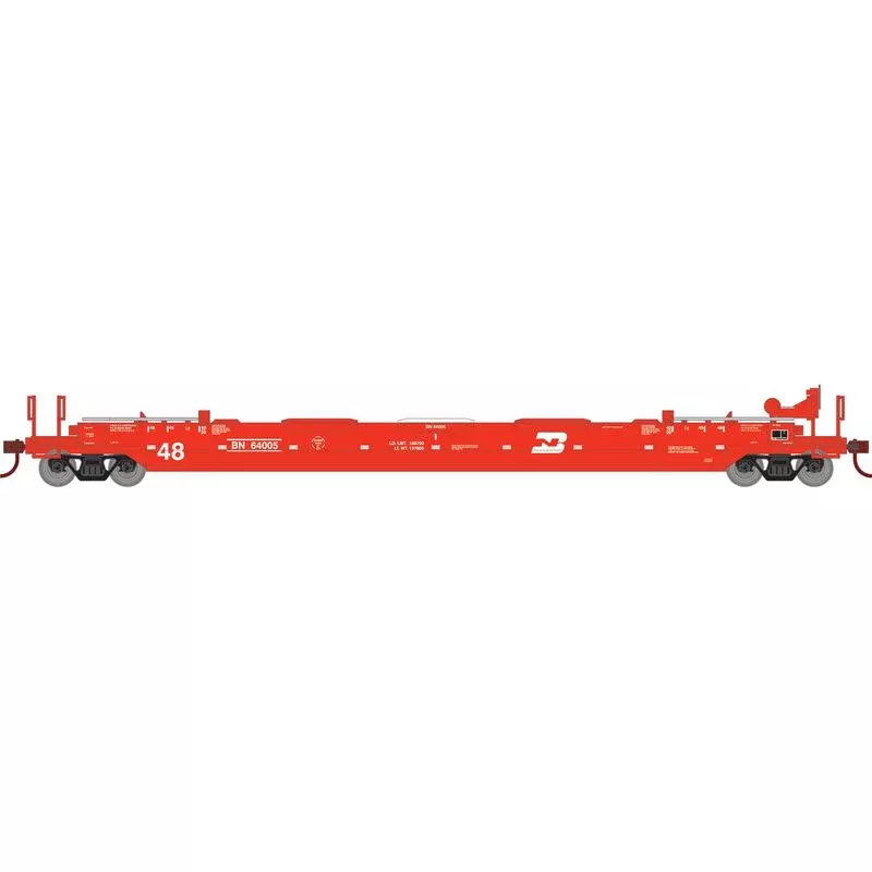 Athearn RTR 1352 HO Scale 48' Husky Stack Well Car Burlington Northern BN 64005