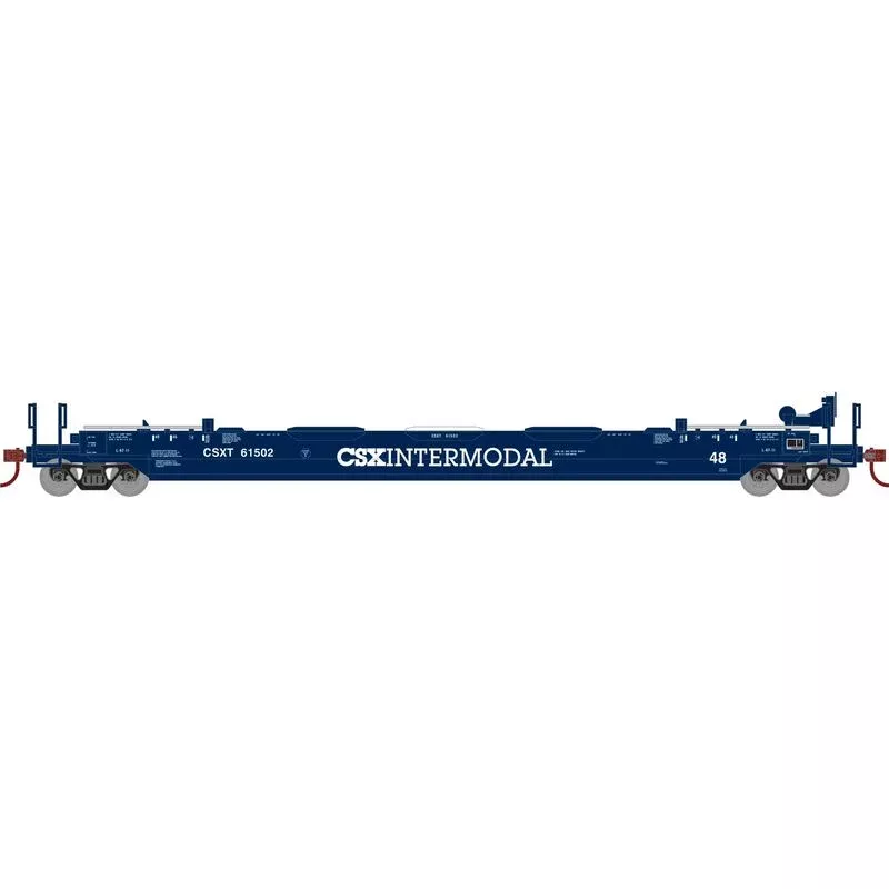 Athearn RTR 1358 HO Scale 48' Husky Stack Well Car CSX CSXT 61502