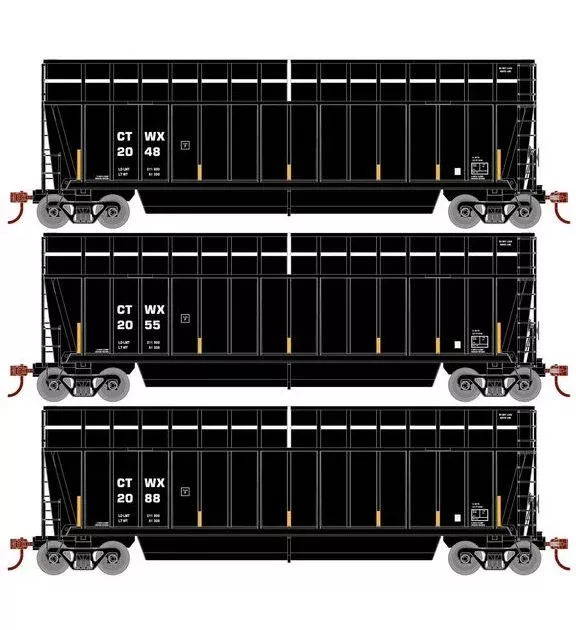 Athearn RTR 1382 HO Scale Bathtub Gondola w/Extended Side Conshohocken Rail CTWX 3-Pack #2