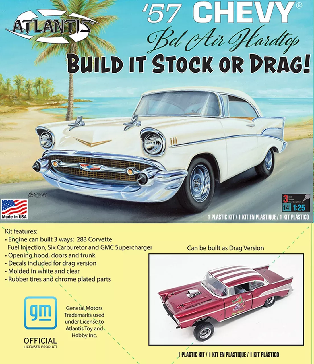 Atlantis Models 1371 1/25 1957 Chevrolet Bel Air Car Kit