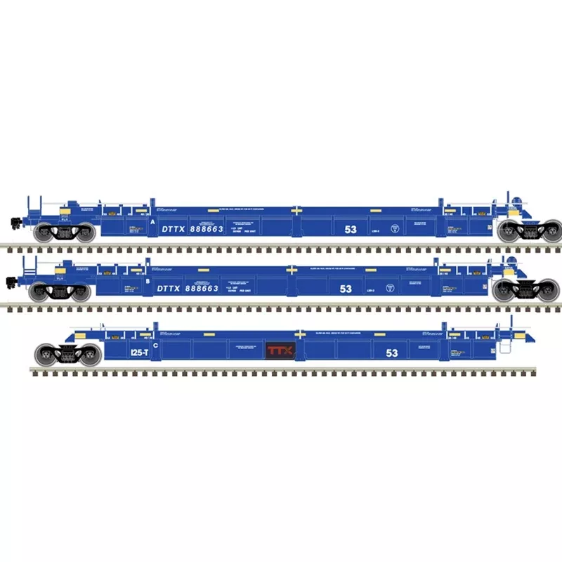 Atlas 20006625 HO Scale Thrall 53' 3-Unit Articulated Well Car "Blue Patch" DTTX 888663