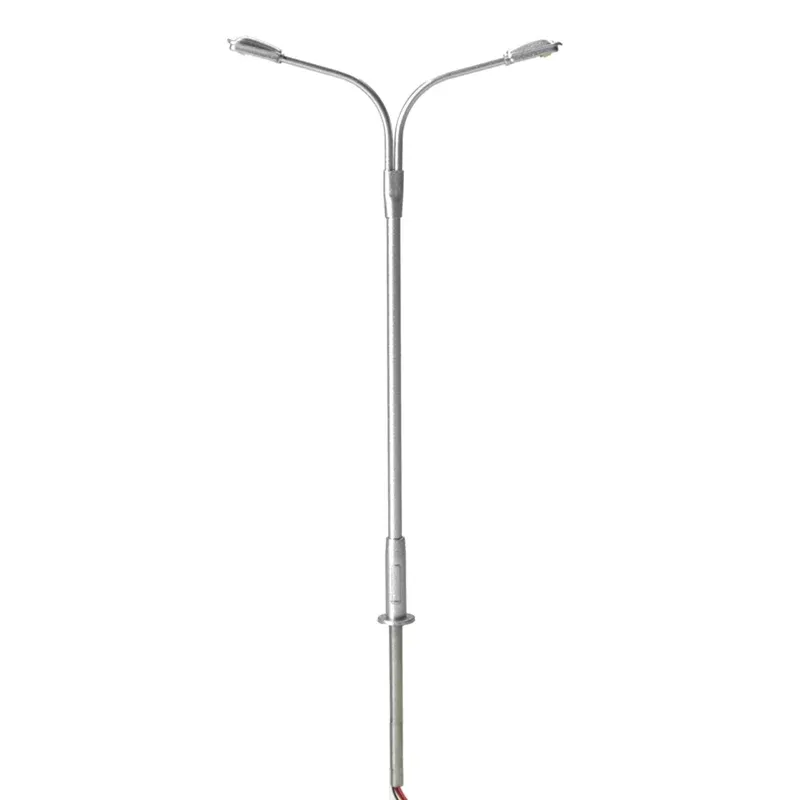 Atlas 70000153 N Scale SilverDouble Arm Streetlight with Warm White LED 3 Pack