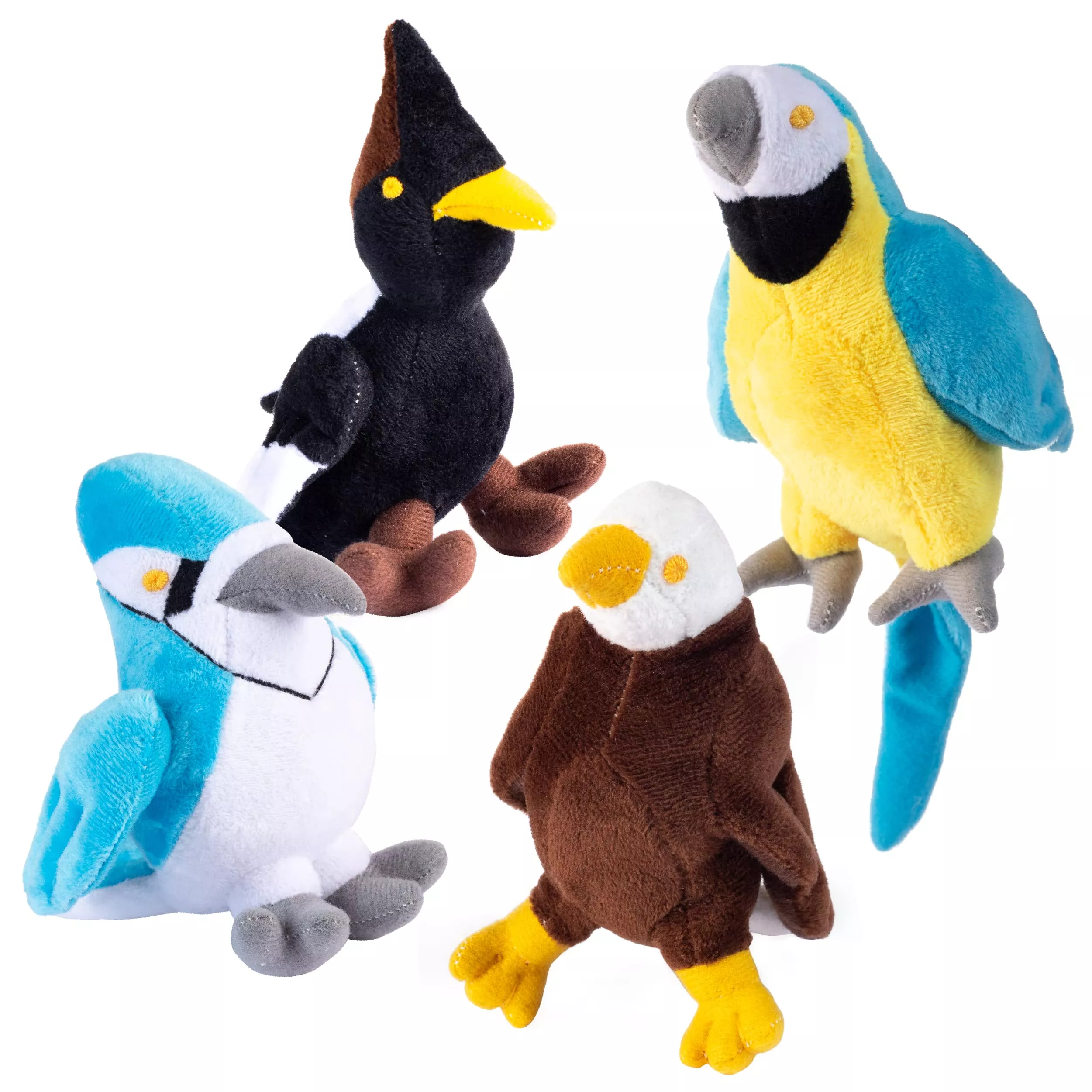 Audubon Plush Stuffed Birds | Audubon Stuffed Bird Set | Set Of 4 Talking Birds Toy | Plush Birds With Authentic Sound | Includes 4 Talking Birds