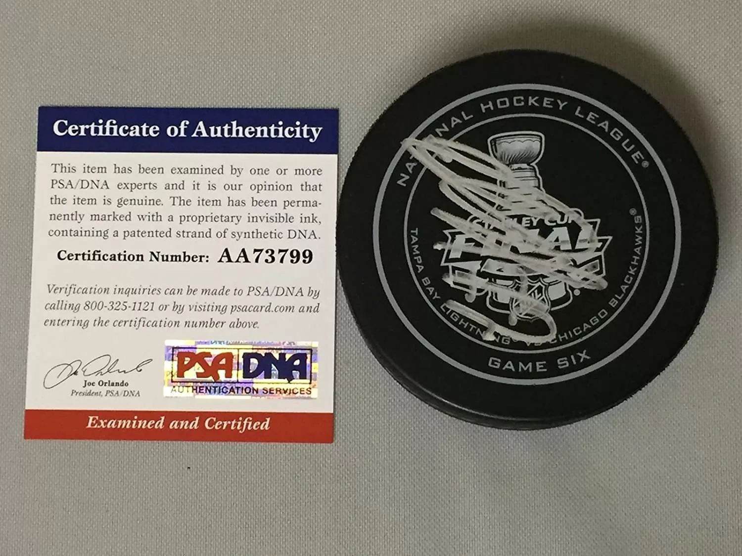Autographed/Signed Artemi Panarin Chicago Blackhawks 2015 Stanley Cup Final Game 6 Official Hockey Puck PSA/DNA COA