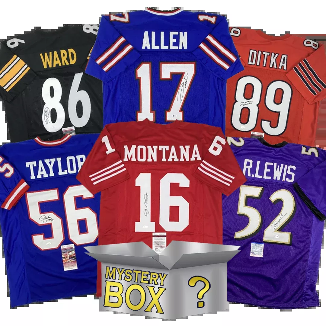 Autographed/Signed Football SILVER Series 1 Jersey Mystery Box with PSA JSA or Beckett COA