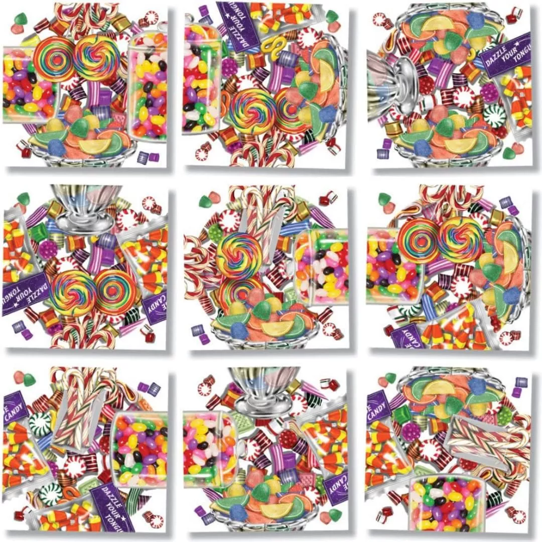 B. Dazzle - Beautiful Candy Artwork Jigsaw Puzzle - Challenging 9-Piec