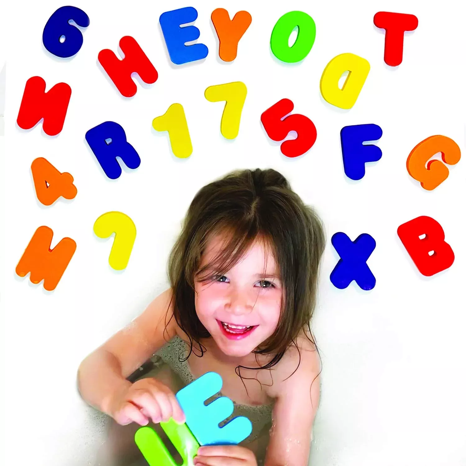 BabyBibi Foam Bath Letters & Numbers Set, 36 Pieces, Non-Toxic