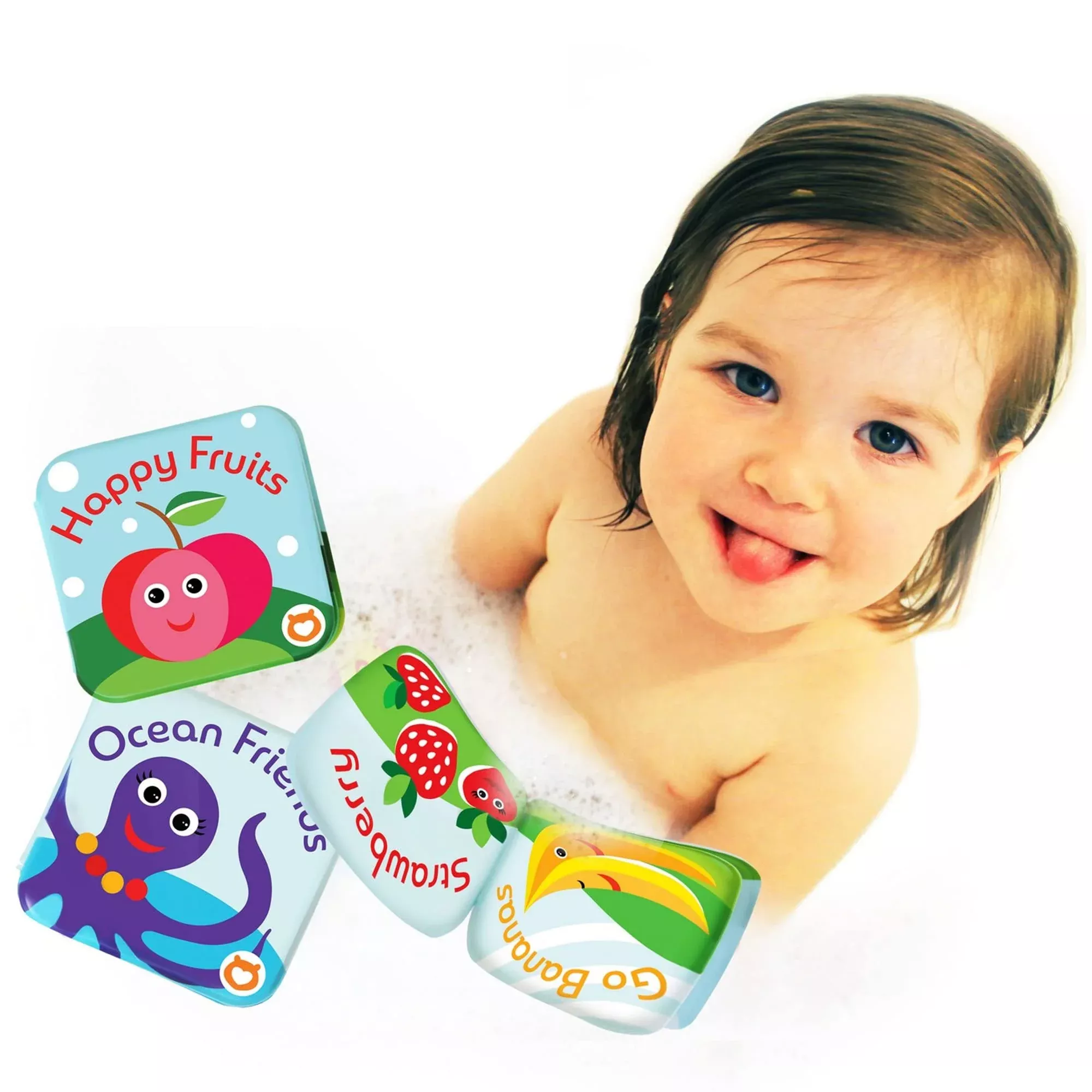 BabyBibi Waterproof Bath Books Set of 4 for Toddlers, Multicolored