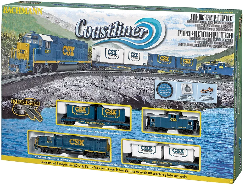 Bachmann 00734 HO Scale Coastliner CSX GP40 Diesel Freight Model Train Set