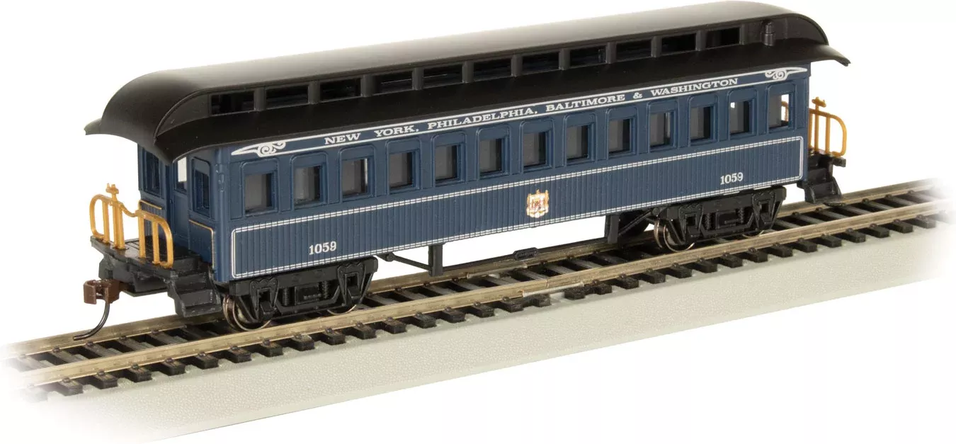 Bachmann 15105 HO Scale Wood Old Time Coach Car Royal Blue B&O