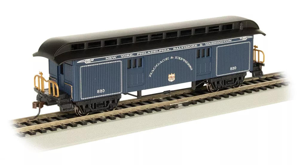 Bachmann 15305 HO Scale Wood Old Time Baggage Car Royal Blue B&O