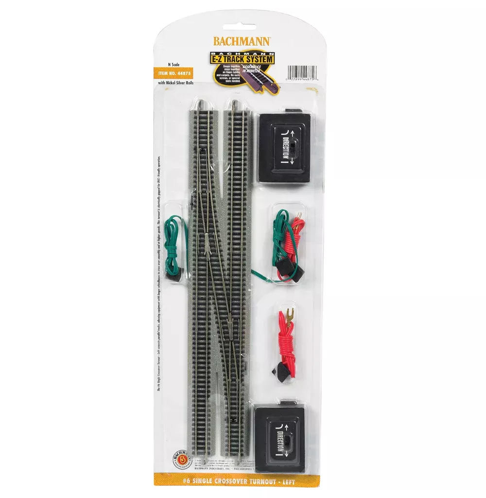 Bachmann 44875 N Scale E-Z Track #6 Left Hand Crossover