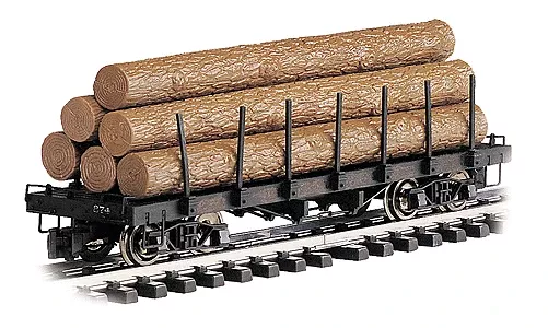 Bachmann Big Hauler 98470 "G" Flat W/ Logs Painted Unlettered - NOS