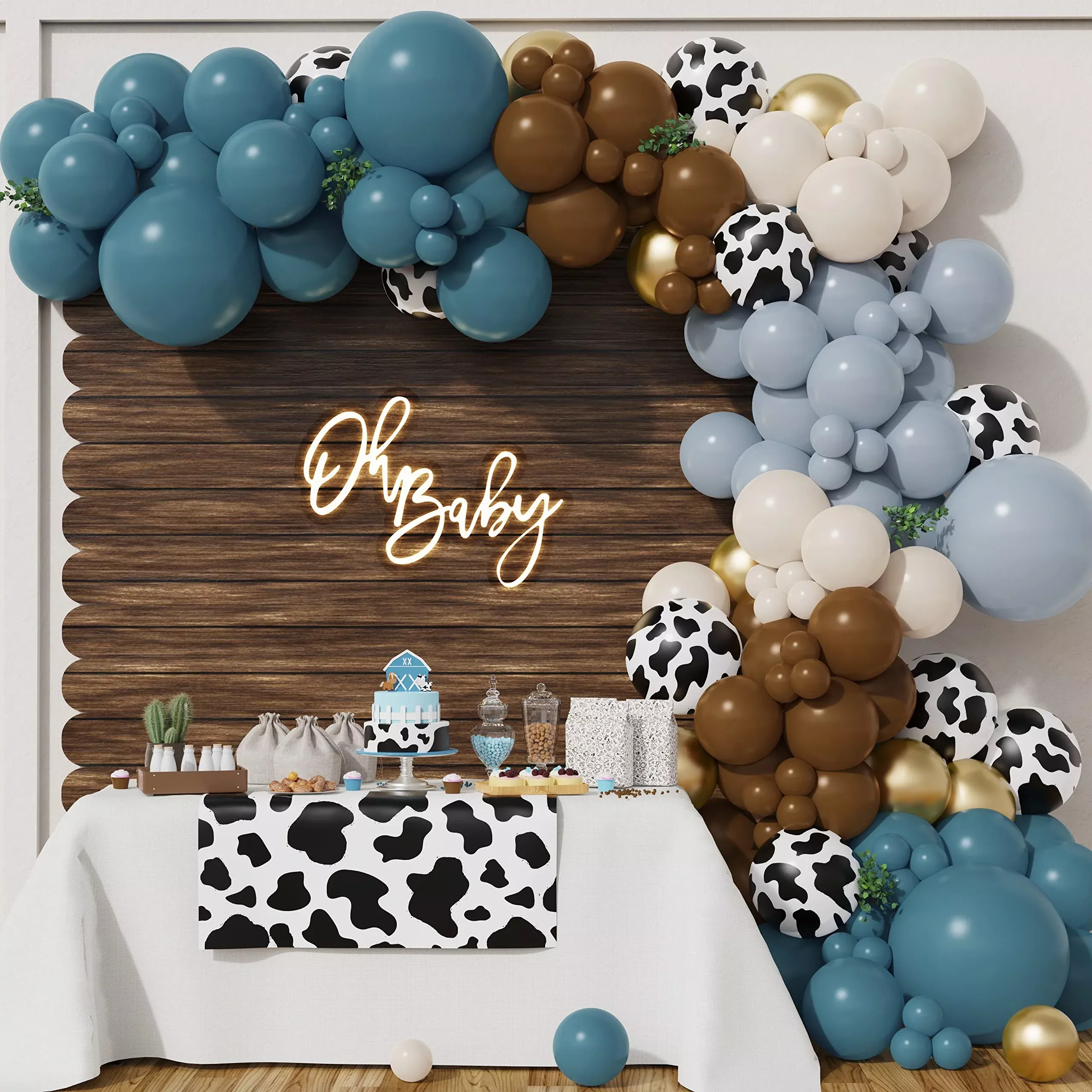 BALONAR Balloon Kit for Jungle Theme Party, Dusty Blue, 2-18",
