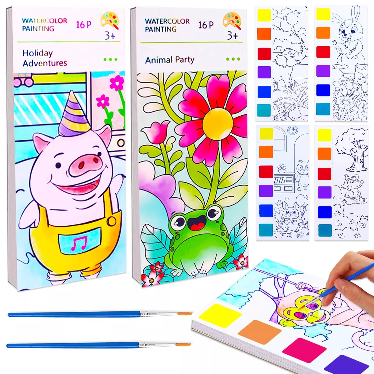 Baoxue 2Pack Water Color Paint Sets For Kids, Pocket Watercolor Painti