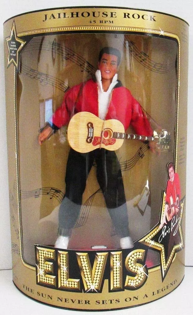 Barbie Elvis Jailhouse Rock Doll 12" Black and White with Certificate