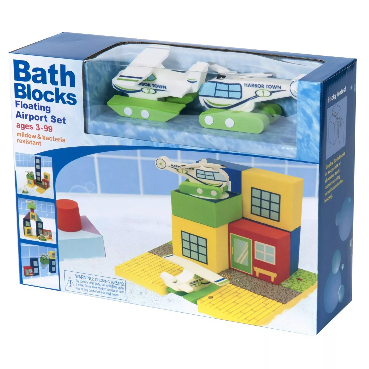 BathBlocks Floating Airport Set - Small Yellow Bath Toy for Kids