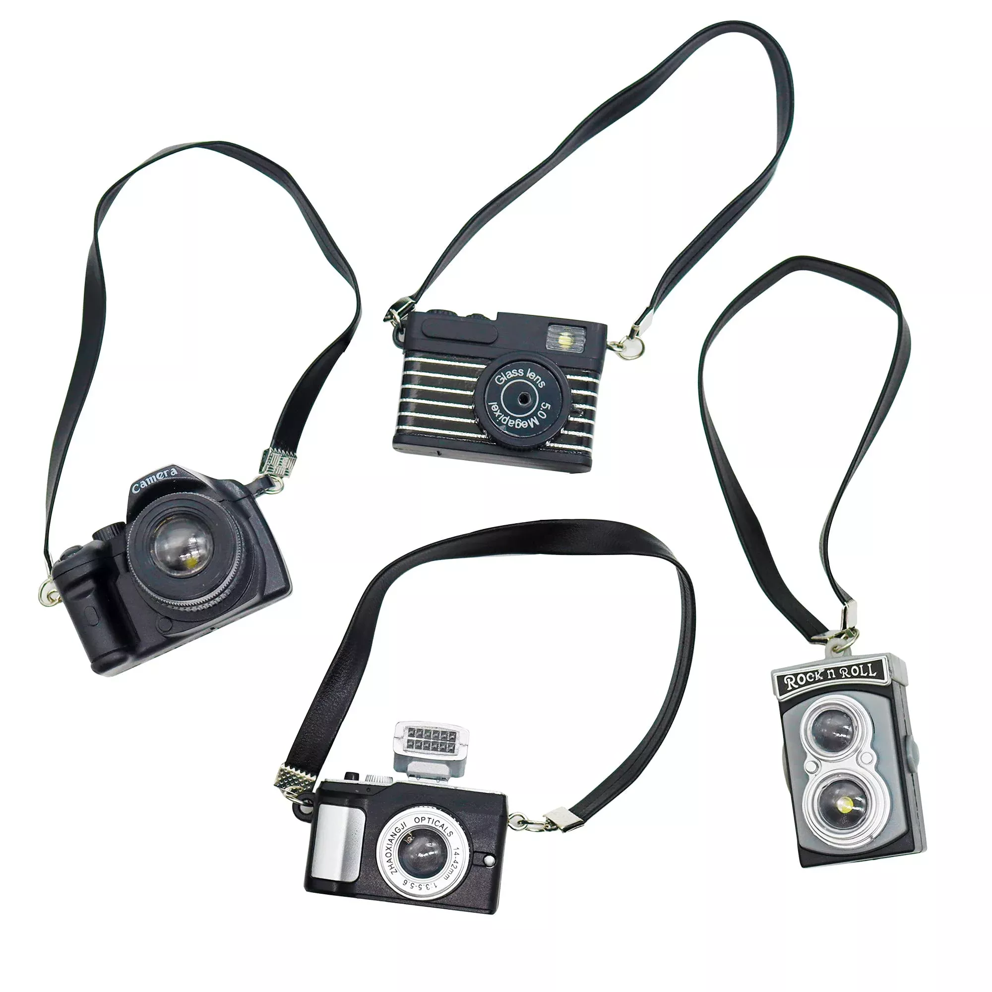 Bbiamsleep Miniature Cameras Set for 1:4 Scale Decor, Black
