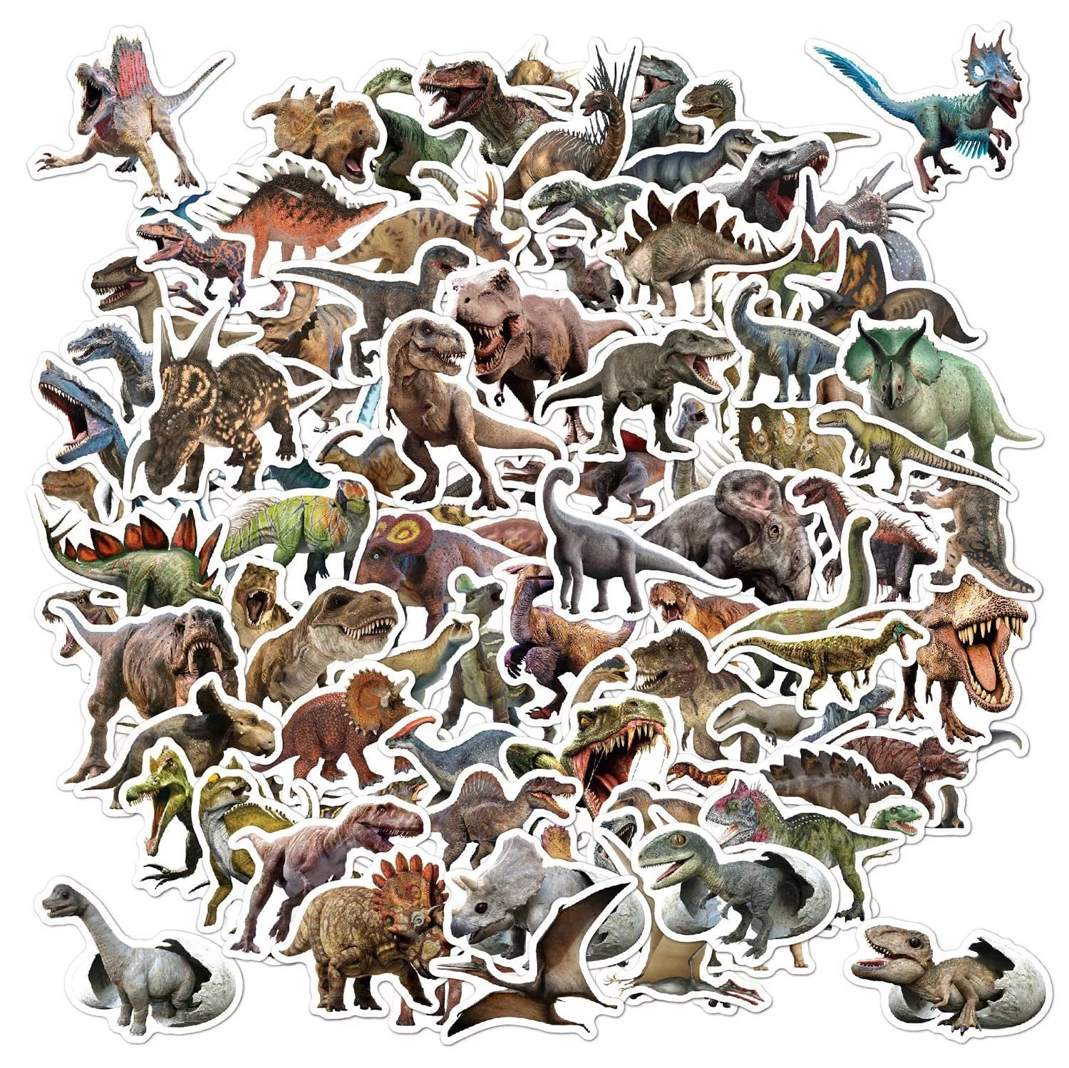 BBPOOL 100pcs Dinosaur Stickers for Kids Waterproof Vinyl Colorful
