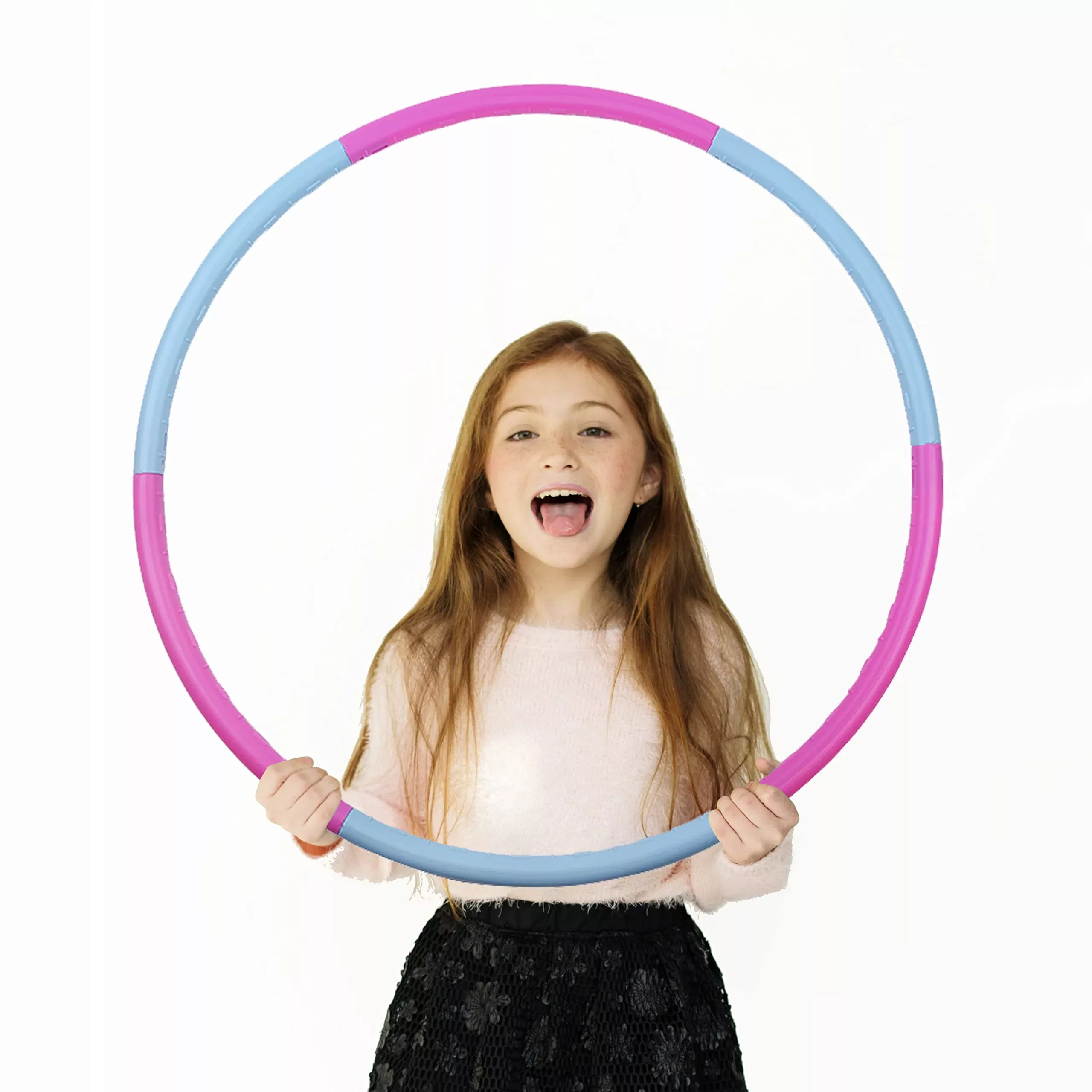 Beakabao Adjustable Exercise Hoop for Kids, Blue+Pink, One Size