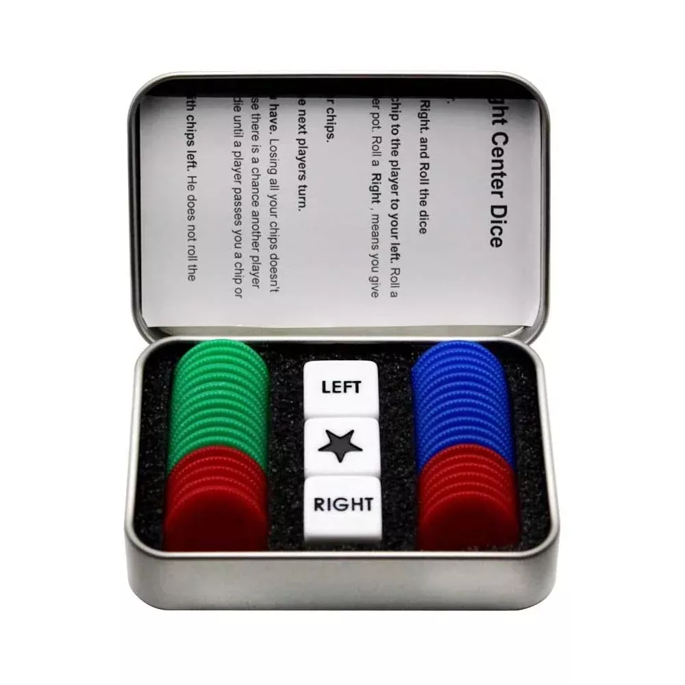 Befantasway Right Left Center Dice Game Set With 3 Dices& 36 Chips - C