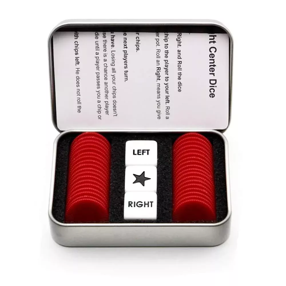 Befantasway Right Left Center Dice Game Set With 3 Dices& 36 Chips - R