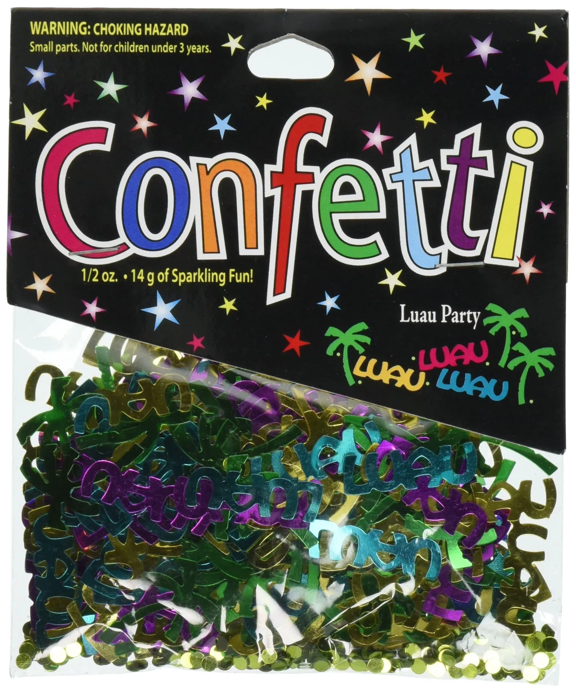 Beistle Luau Party Confetti, Multicolor, 0.5 oz, Tropical Decoration