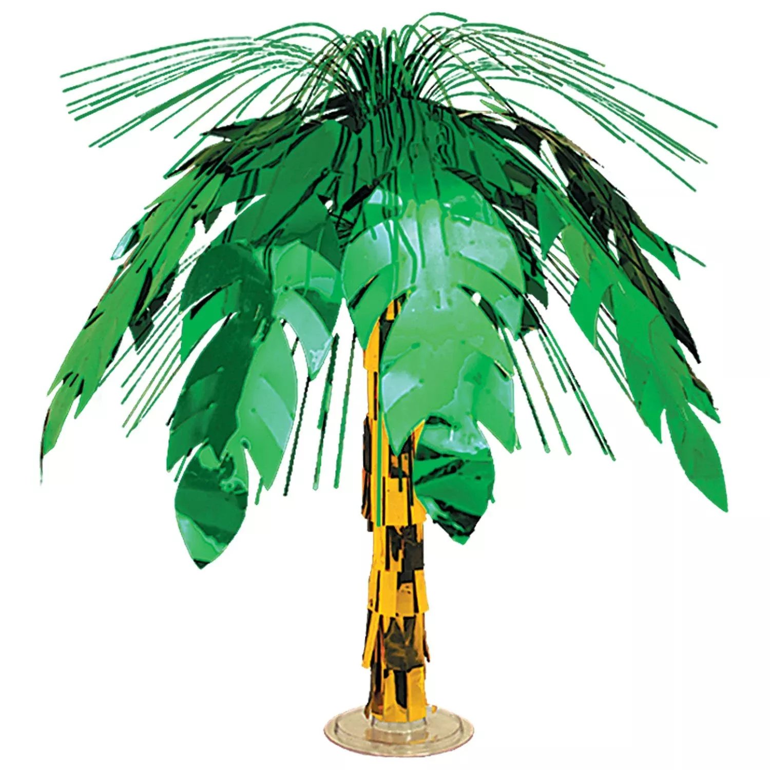 Beistle Palm Tree Cascade Centerpiece 18" Green/Gold Luau Decoration