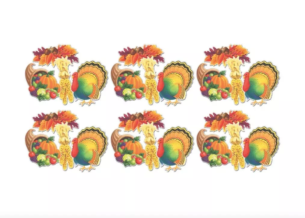 Beistle Thanksgiving Cutouts 14" 24 Pack Cardstock Decor Decorations