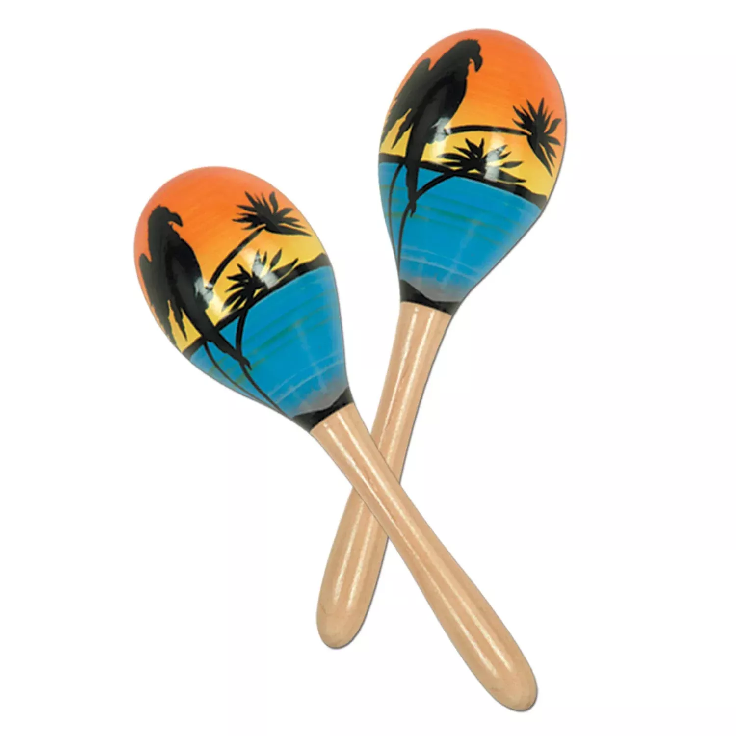 Beistle Tropical Fun Party Maracas, 8 Inch, Multicolor, Set of 2