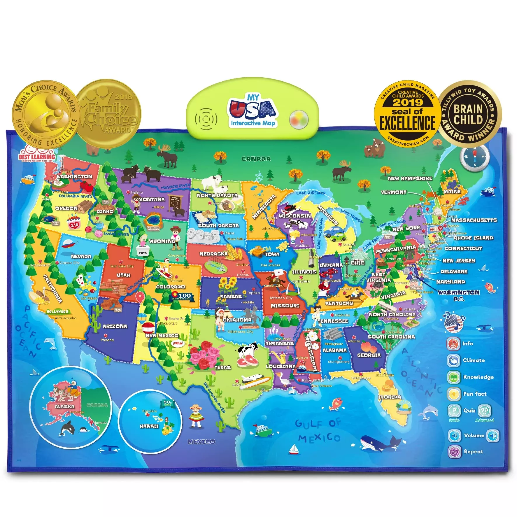 BEST LEARNING i-Poster My USA Map for Kids, 30.7 x 20