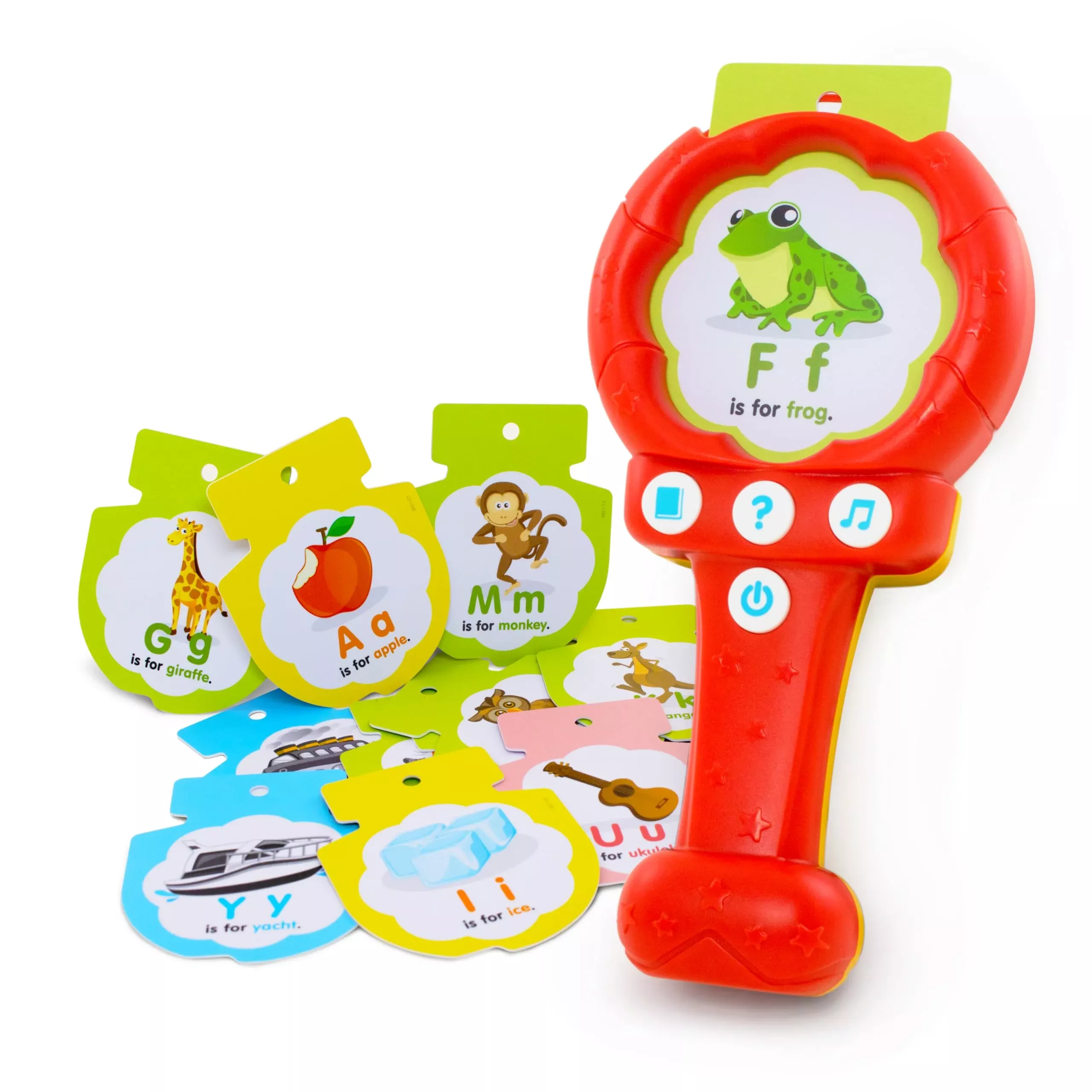 BEST LEARNING Shaking Toy with Interactive Cards, Red, Toddler Size