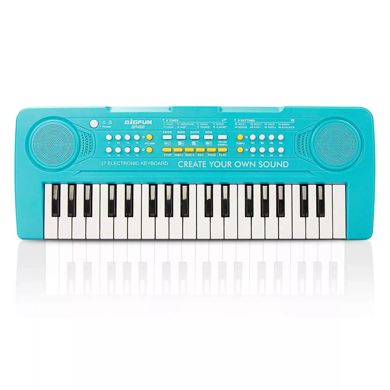 BIGFUN 37-Key Kids Piano Keyboard Toy - Blue, Educational Music Instrument