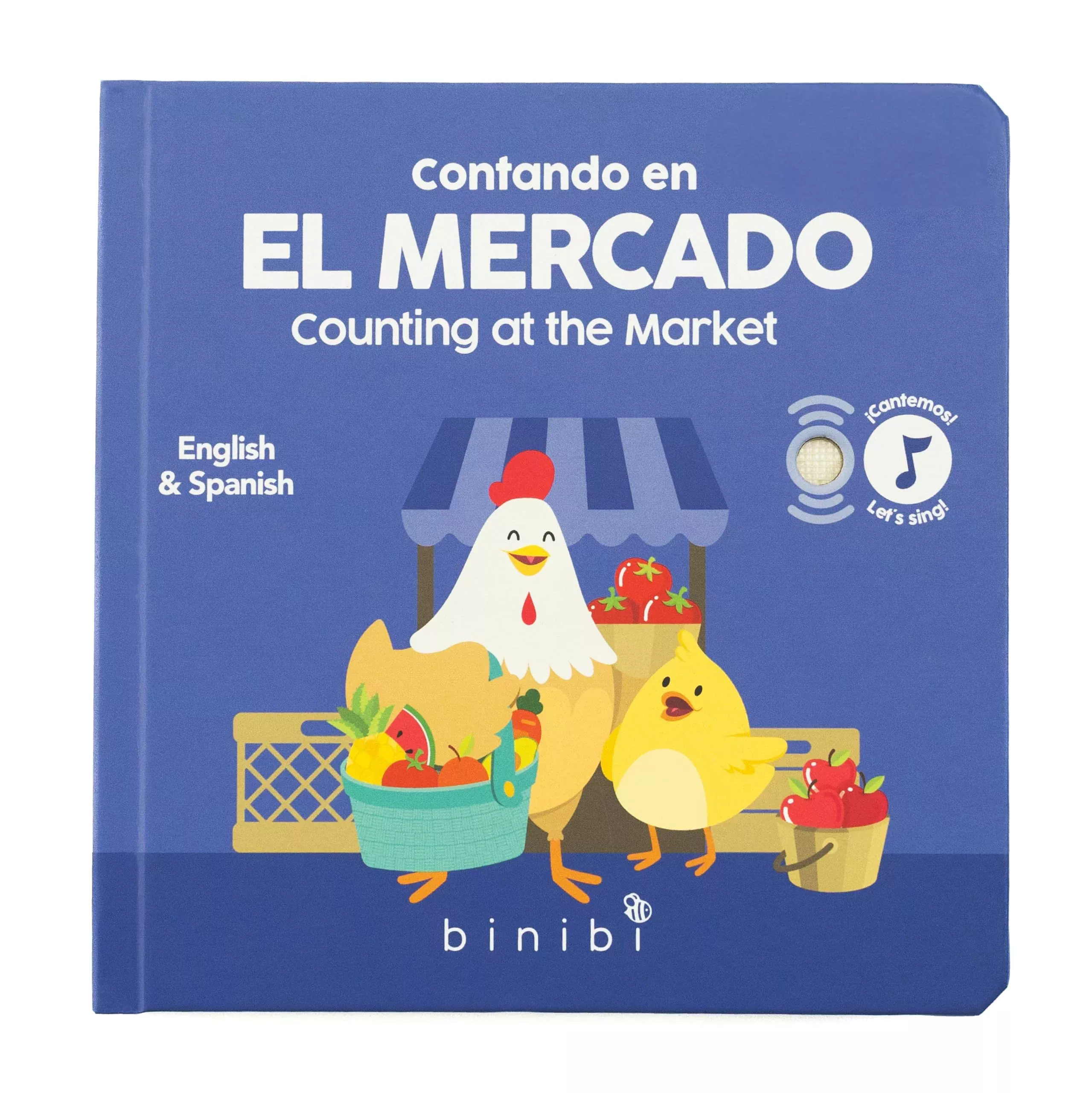 Binibi Bilingual Sound Book for Kids - Counting at the Market - Small - El Mercado