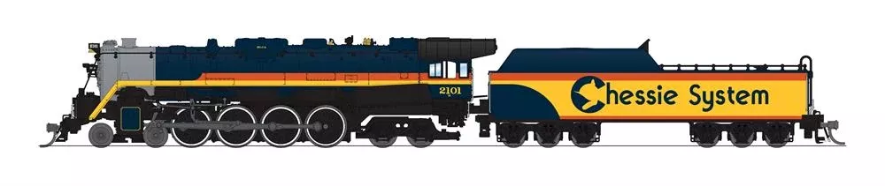 BLI 7406 N Scale 4-8-4 T1 Steam Locomotive Chessie Steam Special 2101 with Paragon4 DCC