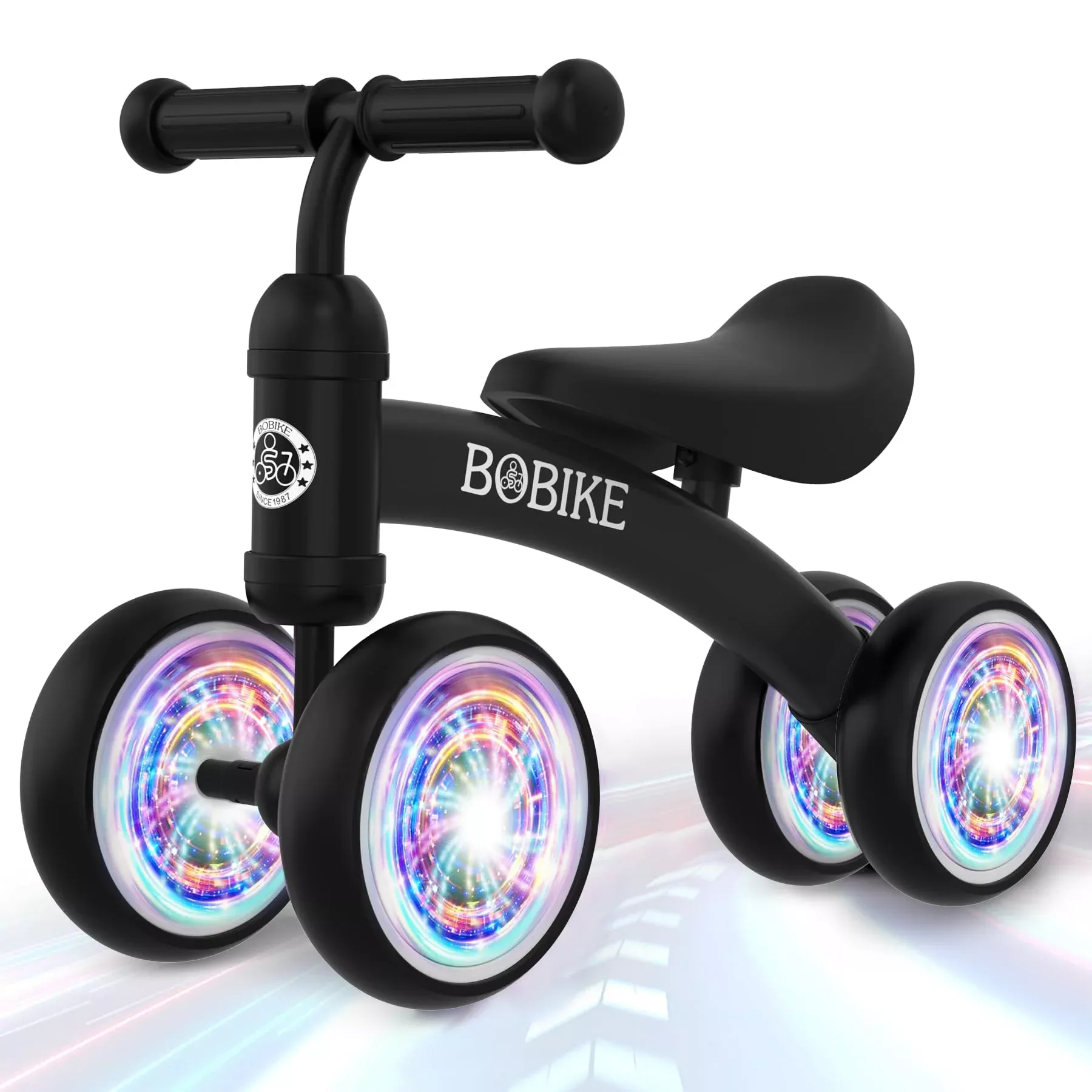 Bobike Baby Balance Bike - Small - Black - Indoor/Outdoor Use