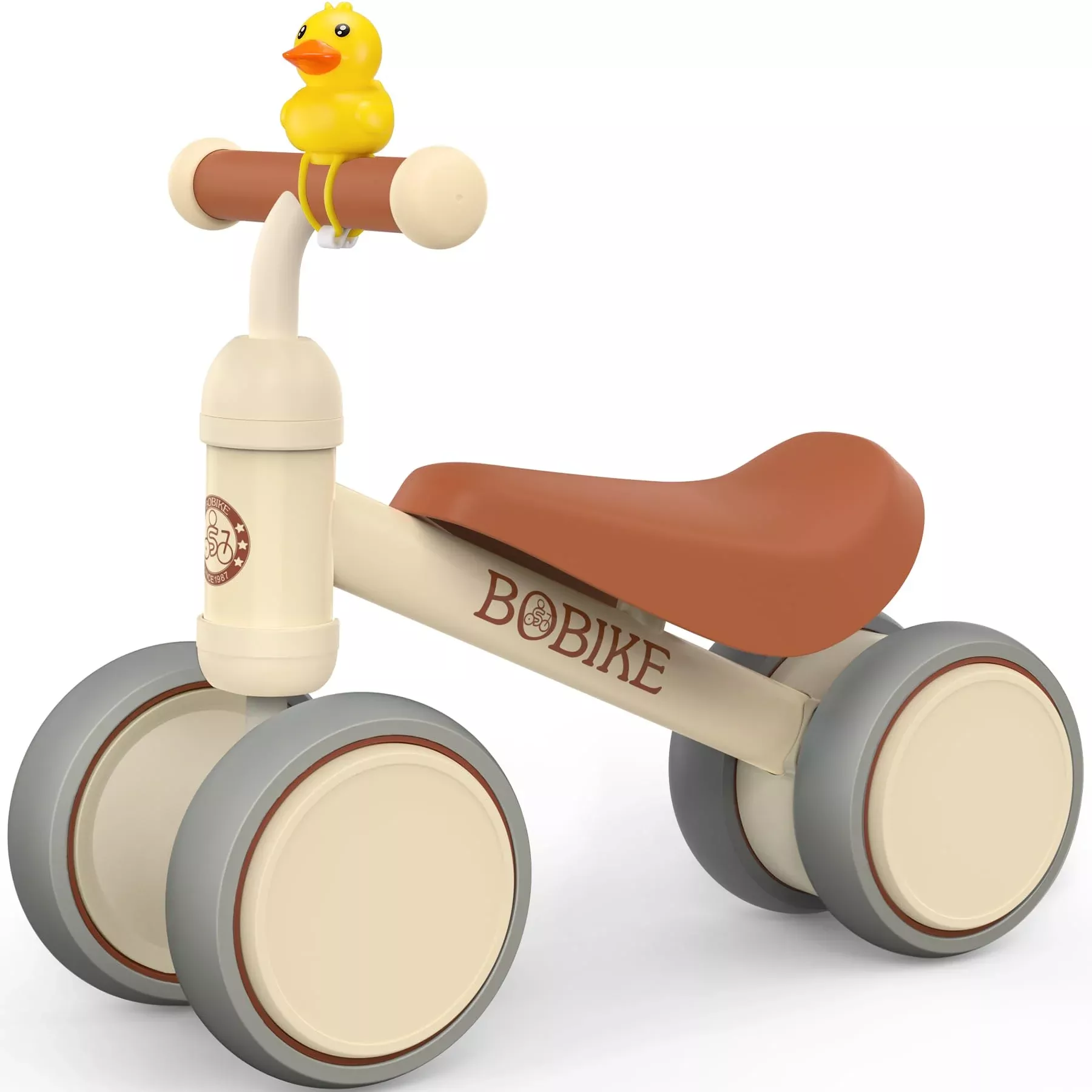Bobike Baby Balance Bike - White Small Plastic 4 Wheels for Toddlers 1