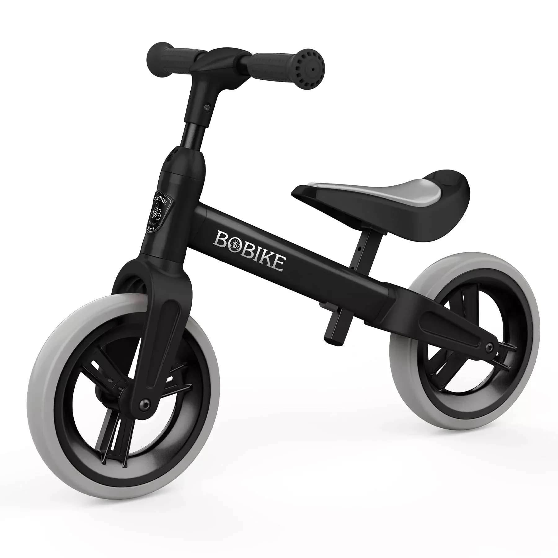 Bobike Balance Bike for Kids up to 6 Years, Black, Middle Size