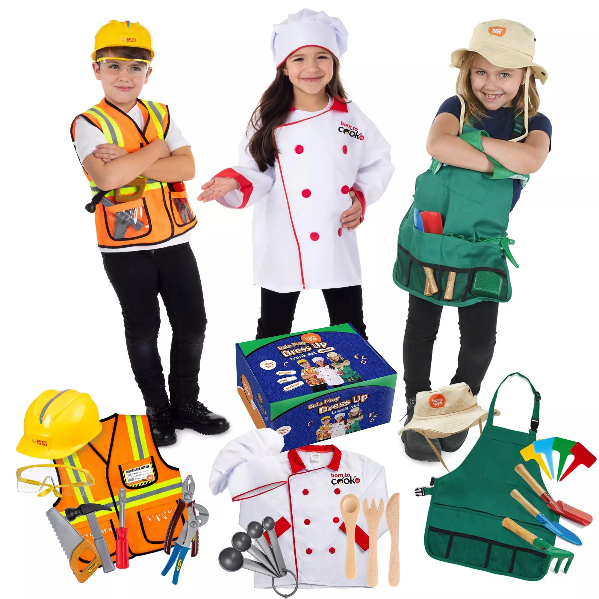 Born Toys 3-in-1 Dress Up Set for Kids Ages 3-7 Multicolor