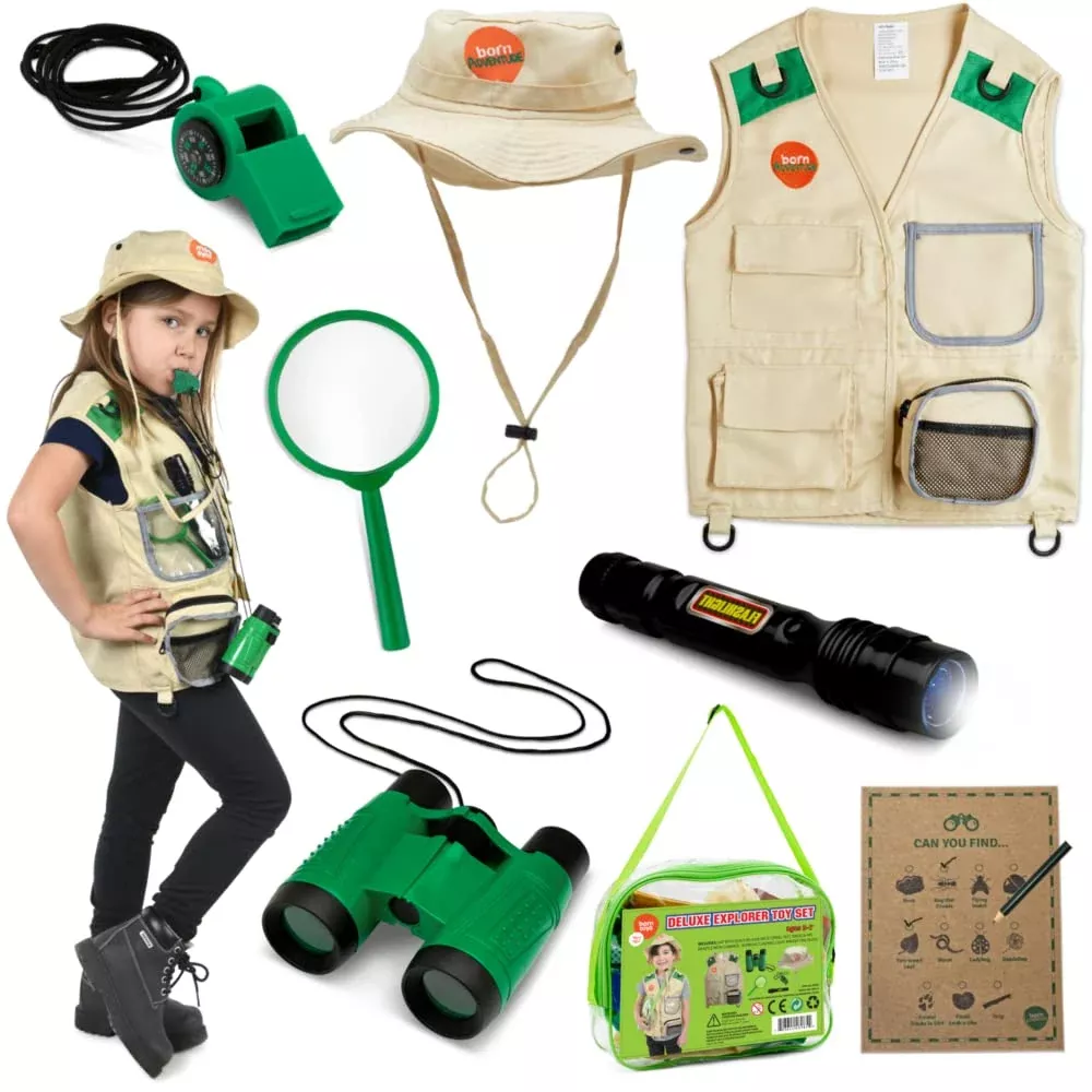 Born Toys Kids Explorer Kit Ages 3-7 Deluxe Explorer Adventure Set